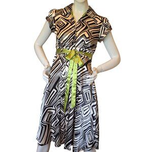 VTG Y2K Geometric Design Dress sz 4